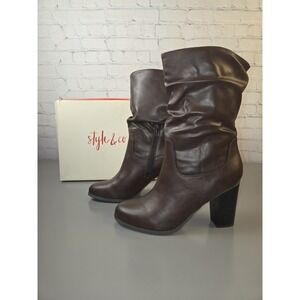 Style &‎ Co. Women's Saraap Slouch Boots Mid Shaft Chocolate Brown 10M NEW